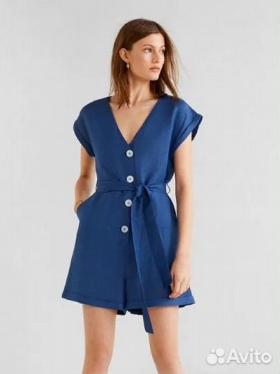 Комбинезон льняной с шортами Mango