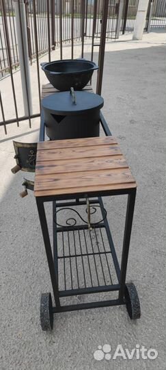 Печь под казан 6 мм сталь 270 мм (d) + столики