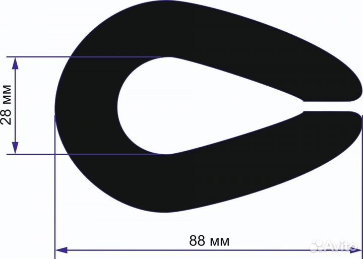 Коуш пластиковый закрытый для шнура 12мм