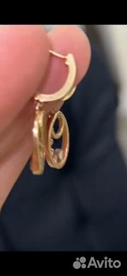 Золотые Серьги 585 с бриллиантами