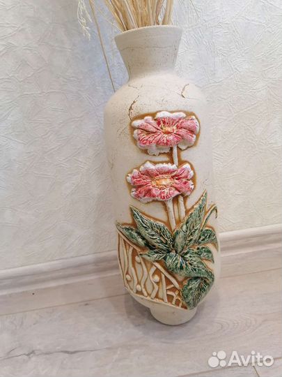 Ваза напольная с сухоцветами