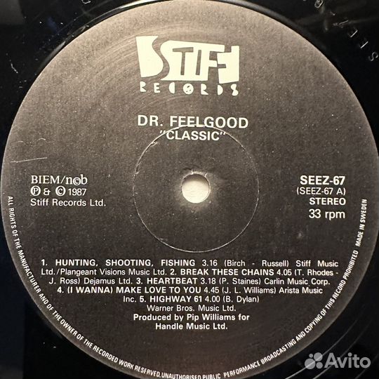 Dr. Feelgood – Classic (Швеция 1987г.)