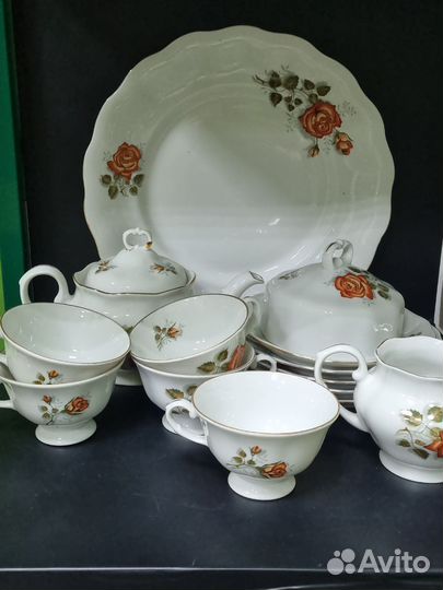 Чайный сервиз польша, Оранжевая роза