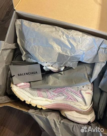 Кроссовки Balenciaga runner бело розовые