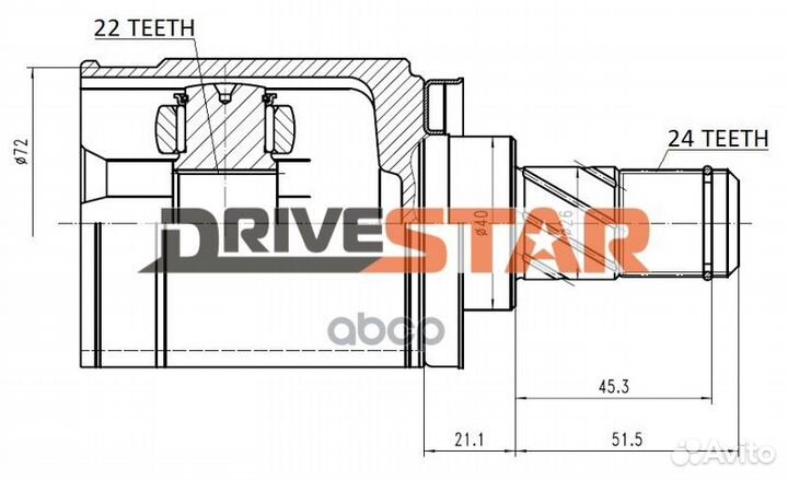 ШРУС внутренний 22x40x24 icjn0019F drivestar