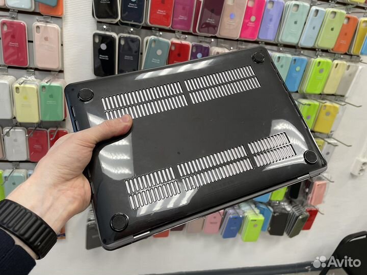 Глянцевый темный чехол на macbook air m1 2020