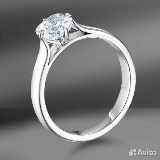 Золотое кольцо с бриллиантом 0.96 Ct