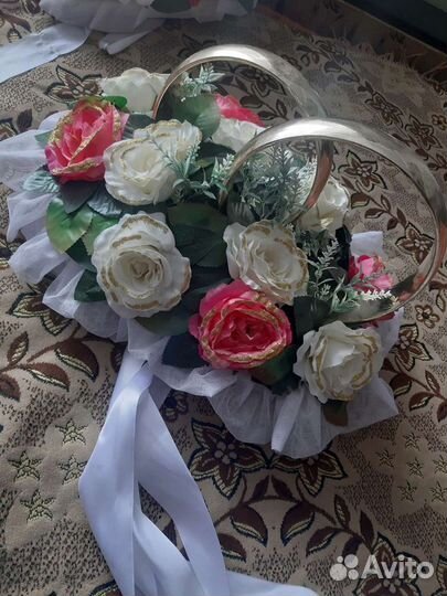 Свадебные украшения на машину бу