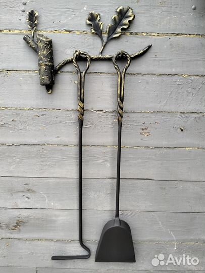 Кованый набор для камина, мангала, бани,печи