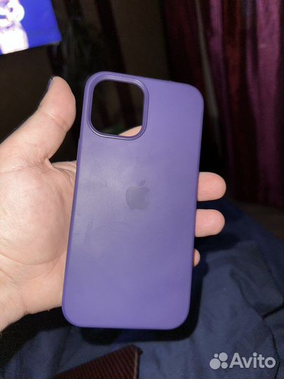 12 pro max silicone case оригинал филлетовый