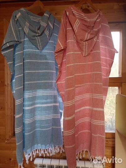 Хлопковые халаты серфпончо на пляж, в баню