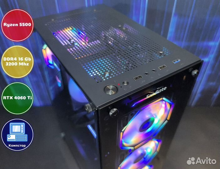 Системный блок AMD5500-RTX4060Ti-16DDR4-IDH095-A520