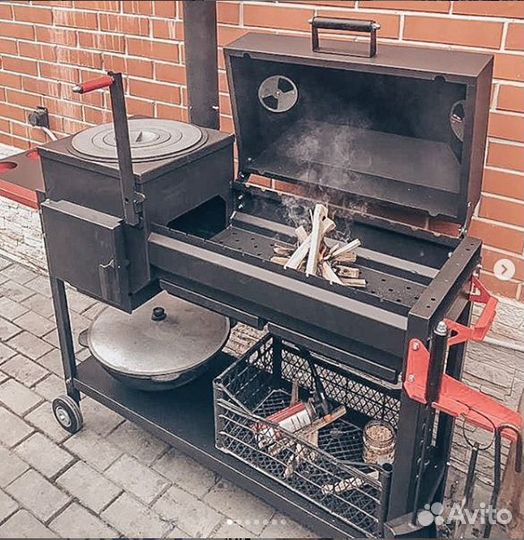 Мангал с печью под казан