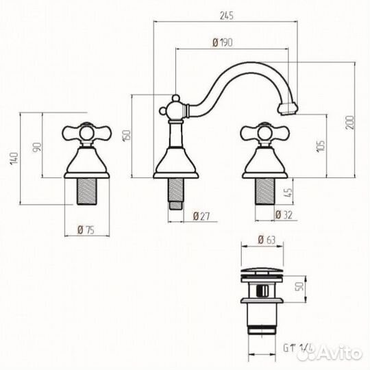Смеситель для раковины Migliore Provance 19475 хром