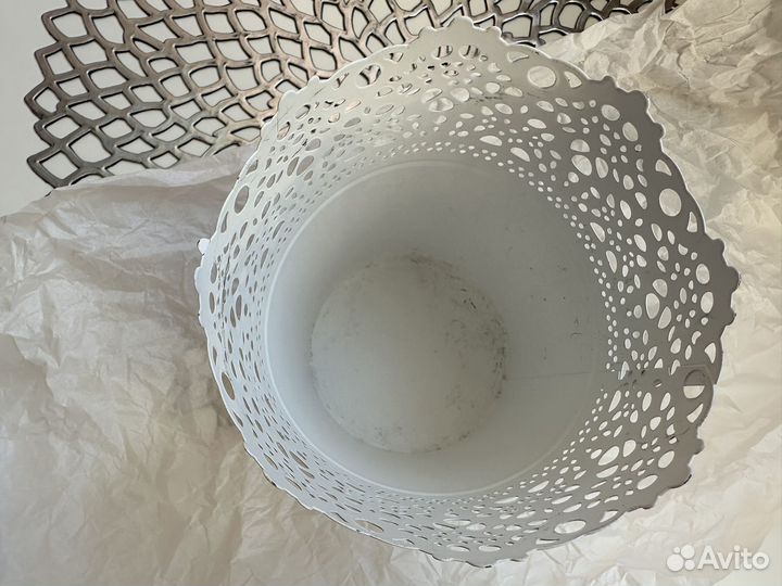 Кашпо для цветов белое IKEA Skurar