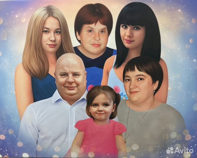 Портрет по фото на холсте