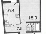 1-к. квартира, 36,8 м², 12/19 эт.