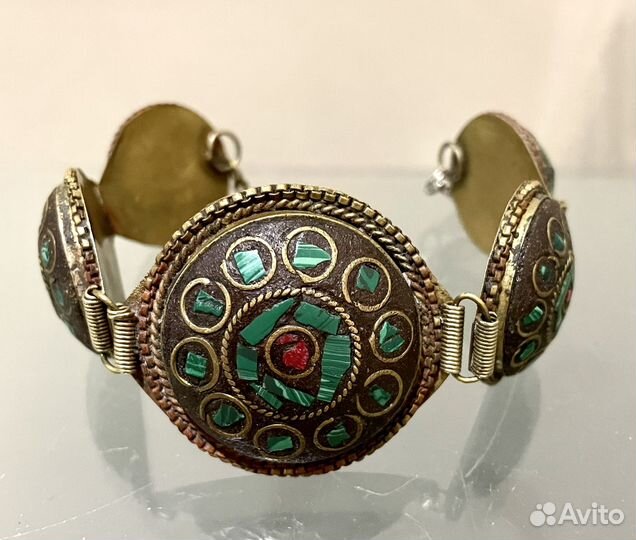 Браслет,камни,латунь