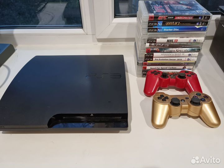 Sony PS3 slim прошитая + 13 дисков