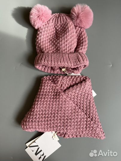 Новая Шапка снуд на девочку zara 50