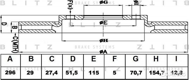 Blitz BS0227 Диск тормозной перед