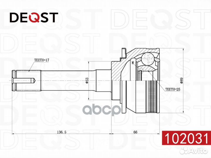 Шрус наружний Deqst 2203 16117197076, 705656160