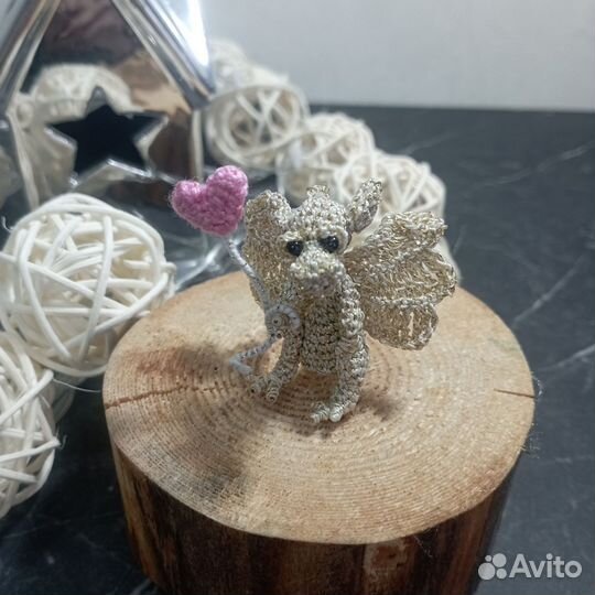 Мини дракон, миниатюра, вязаный дракон амигуруми