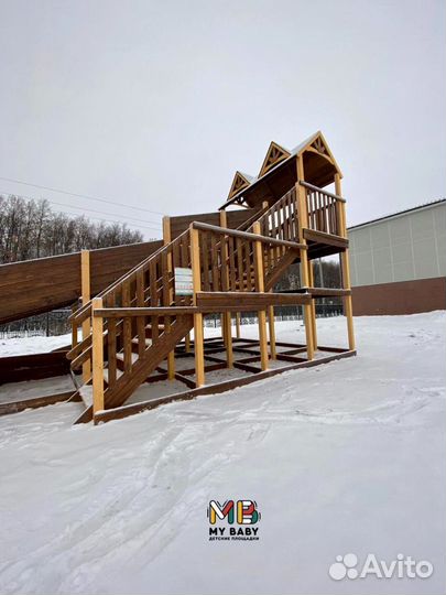 Зимняя деревянная горка Норд Премиум