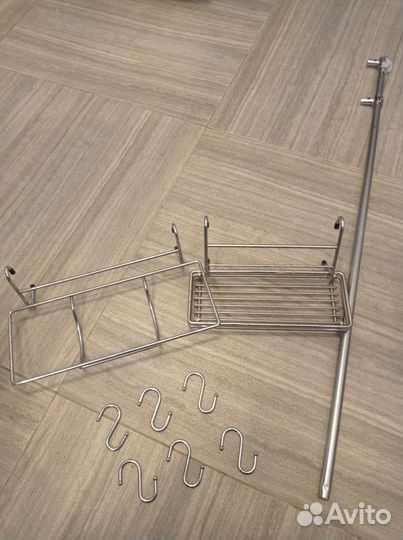 Рейлинг для кухни и полки с крючками