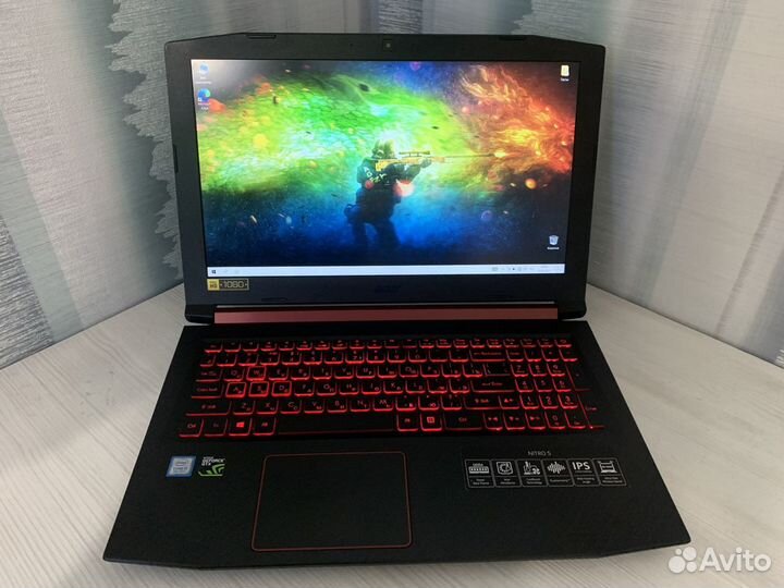 Игровой Acer Nitro 5 8300h/GTX1060/16gb/128+1000gb