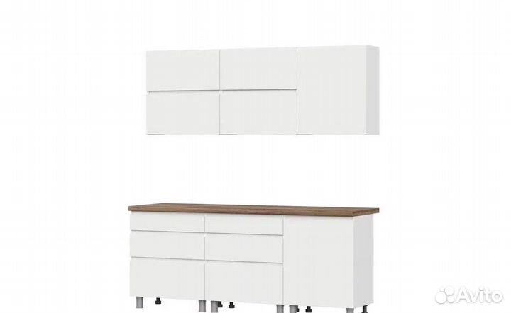 Белые кухни со склада. Цена за комплект 2 метра