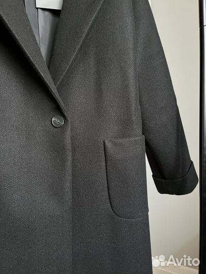 Пальто женское демисезонное 46 48 черное длинное