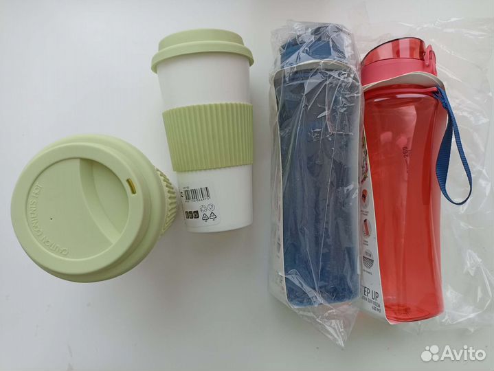 Спортивная бутылка для воды, стаканы для кофе