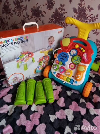 Ходунки каталка музыкальные 3в1