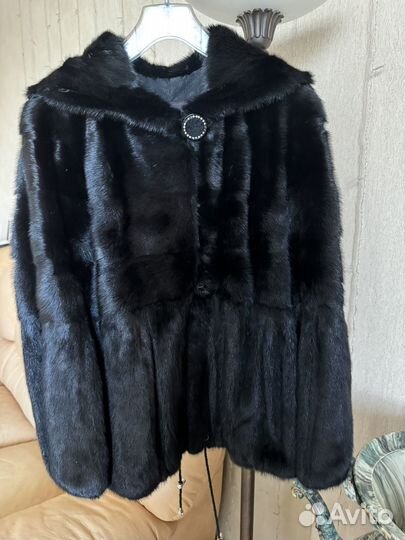 Полушубок норковый черный