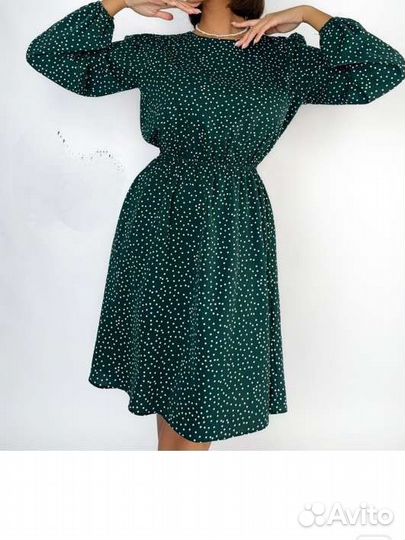 Платье в горошек 54 размер