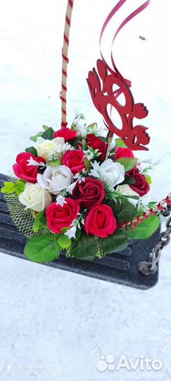 Розы в корзине