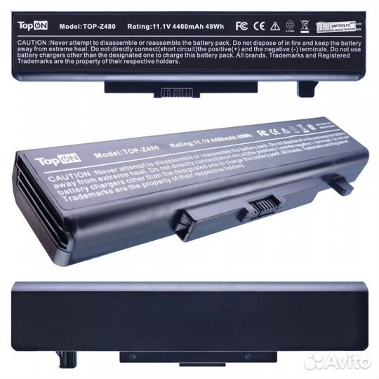 Аккумулятор TOP-Z480 11.1V 4400mAh 49Wh для ноутбу