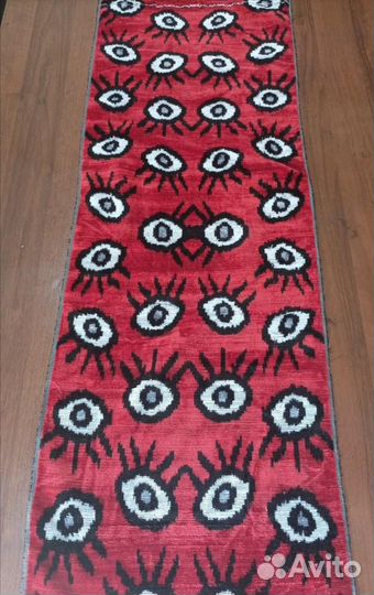 Узбекский шелковый бархат Бахмаль. Шелковый икат