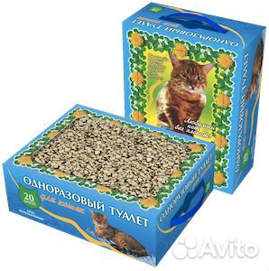 Кошачий туалет с наполнителем