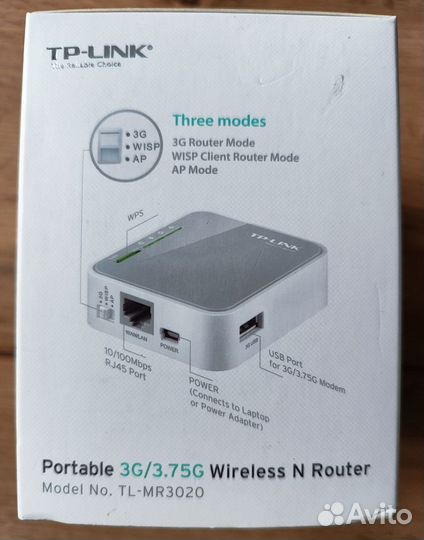 Портативный Wi-Fi роутер TP-link TL-MR3020