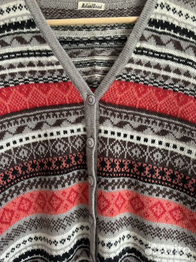 Винтажный кардиган с орнаментом мохер