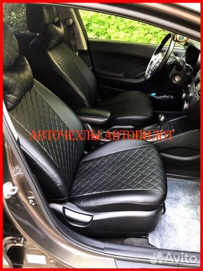 Чехлы Автопилот Kia Cerato 1 из экокожи чёрные