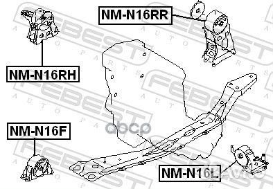 Опора двигателя передняя R nissan Almera Classic