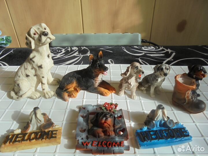 Коллекция собак. статуэтки И магниты