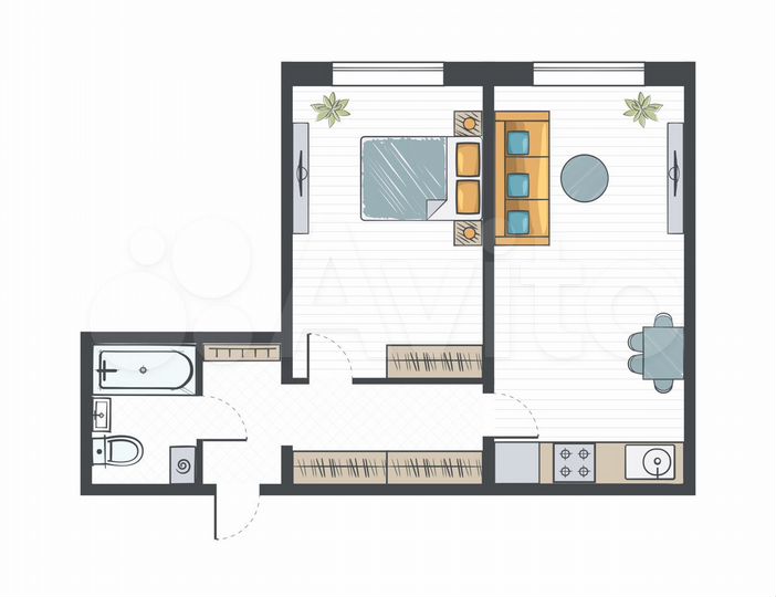 2-к. квартира, 47,2 м², 16/16 эт.
