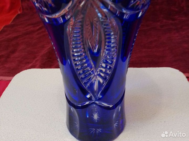 Ваза кобальт синяя тяжёлая