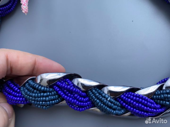 Колье чокер бисер крупное