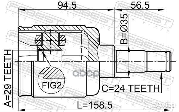 Шрус внутр левый mazda 323 BJ 1998-2003 0511-CP