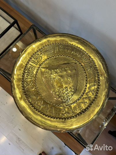 Антикварное панно/барельеф. Латунь. Германия